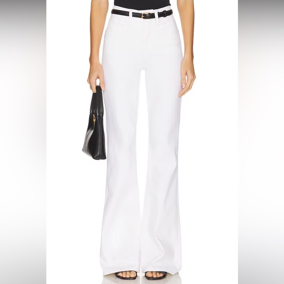 NWT Good American Good Legs Flare Jeans in White001 - Picture 2 of 16